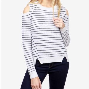 Lucky Brand Striped Cold-Shoulder Sweater